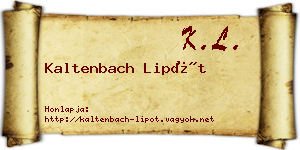 Kaltenbach Lipót névjegykártya